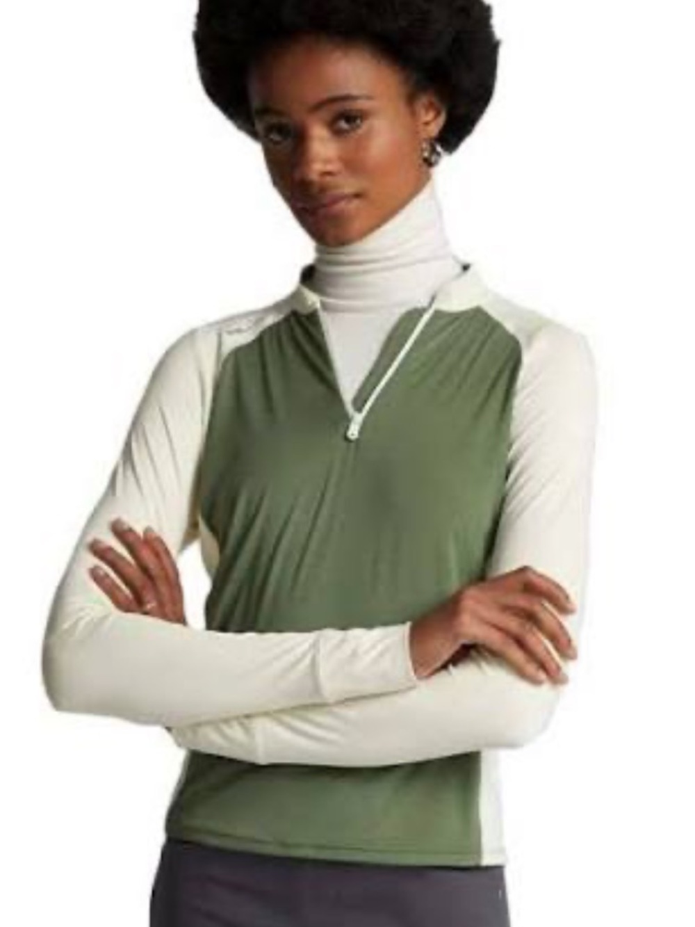 RLX Ralph Lauren Women's Golf Color-Blocked Jersey Quarter
Zip Pullover Large